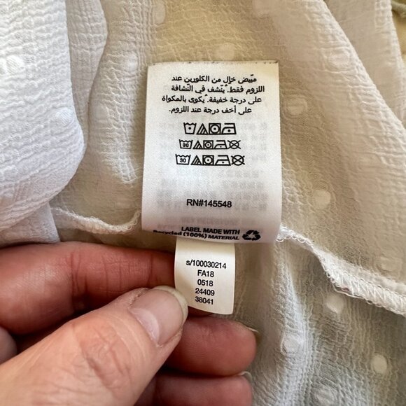 Women's L Bar lll Clip-Dot Blouse Button Down Point Collar - Picture 7 of 8